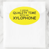 クオリティタイムキシロフォンオーバルステッカー 楕円形シール (バッグ)