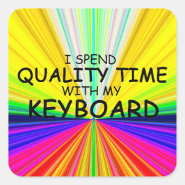 クオリティタイムキーボード正方形ステッカー スクエアシール