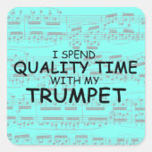 クオリティタイムトランペットスクエアステッカー スクエアシール (正面)