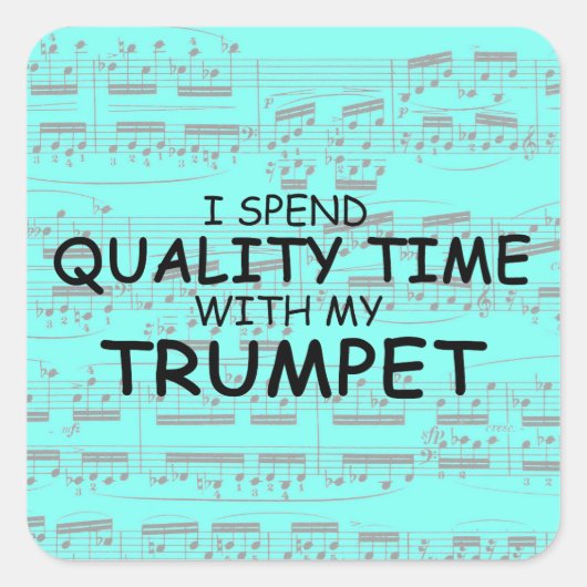 クオリティタイムトランペットスクエアステッカー スクエアシール (正面)