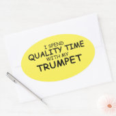 クオリティタイムトランペット楕円ステッカー 楕円形シール (封筒)