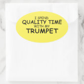 クオリティタイムトランペット楕円ステッカー 楕円形シール (バッグ)