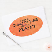 クオリティタイムピアノオーバルステッカー 楕円形シール (封筒)