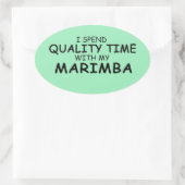 クオリティタイムマリンバオーバルステッカー 楕円形シール (バッグ)