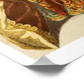 クオリティ遊の女性のギター、ファッションプレート、 ポスター (角)