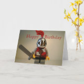 クオンライオンナイトミニフィグハッピーバースデーカード カード (黄色い花)