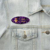 クカスタムイーンビー金ゴールドパープルバッジピン磁気 名札 (インサイチュ)