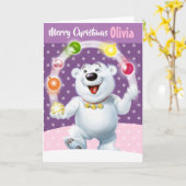 クカスタムリスマスカード「聖降誕祭お名前をお目出とう」 カード (黄色い花)