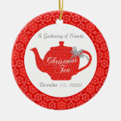クカスタムリスマスティーパーティー記念品 セラミックオーナメント (正面)