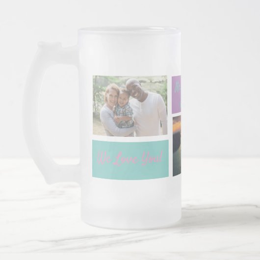 クカスタムリスマス3フォトグラパーソナライズされたンママグ フロストグラスビールジョッキ (左)