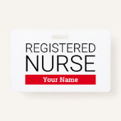クカスタムリップ付きの登録ナース名バッジ バッジ (正面)