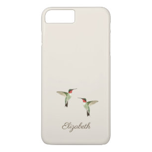 クカスタムリームベージュハミングバードケースマテiPhone Ca iPhone 8 Plus/7 Plusケース