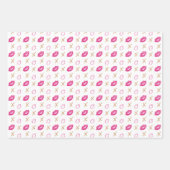 クカラフルリストライプスマス、おもしろい、キス ラッピングペーパーシート (正面)