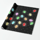 クカラフルリスマス灯 ラッピングペーパー (アンロールド)