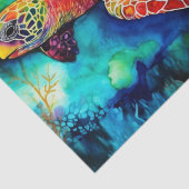 クガメが紺碧の海を泳ぐ 薄葉紙 (詳細)