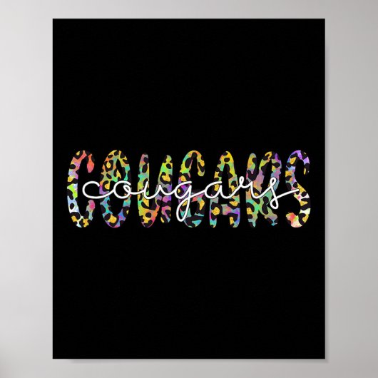 クガーススクールスポーツファンチームスピリットマスコットギフト ポスター (正面)