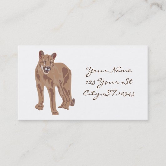 クガープママウンテンライオンサンダーコーブ 名刺 (正面)