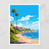 クギービーチオーストラリア旅行ヴィンテージイラストレーション ポストカード (正面)