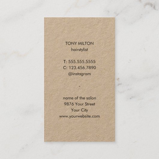 ククールロエレガントフトブラックシザーズヘア 名刺 (裏面)