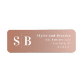 クグラデーションレイ&ピンク結婚差出人住所ラベル ラベル (正面)