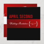 +クコンテンポラリーラス/赤+黒 招待状 (正面/裏面)