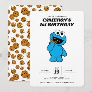 クシンプルッキーモンスター1歳の誕生日  招待状