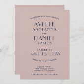 クシンプルリーンセピアミニマルバラ結婚式招待状 招待状 (正面/裏面)