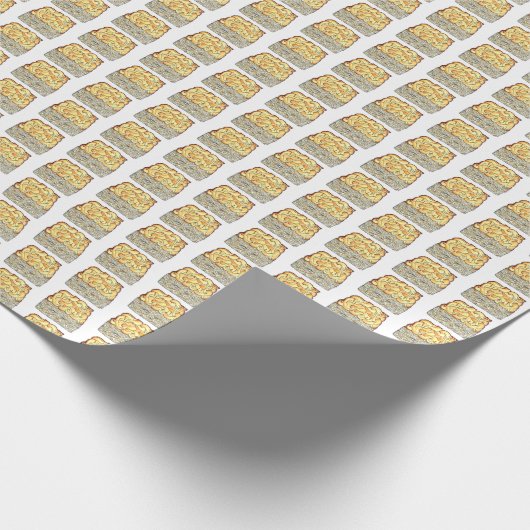 クジェルユダヤの卵の麺のキャセロールのスライス ラッピングペーパー (角)