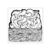 クジェルユダヤの卵の麺のキャセロールのスライス ラバースタンプ (インプリント)