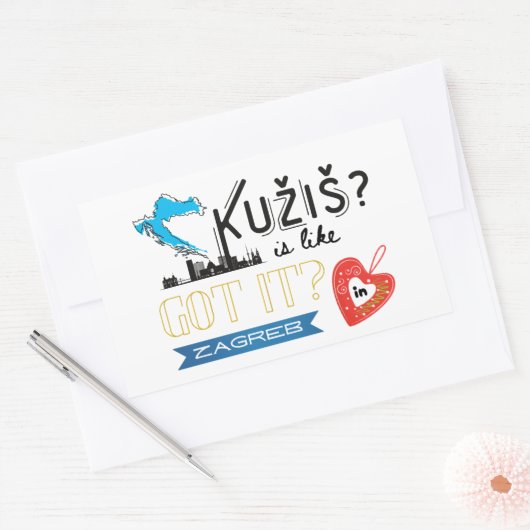 クジシュ？ザグレブクロアチア 長方形シール (封筒)