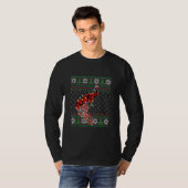 クジャクおもしろいの醜いセーターのクリスマス動物ライト Tシャツ (正面フル)