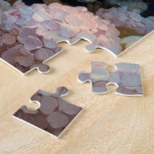 クジャクお洒落ピンクアジサイの花 ジグソーパズル (側面)