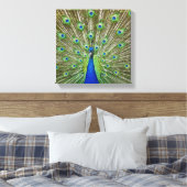 クジャクが羽を見せている キャンバスプリント (インサイチュ (寝室))