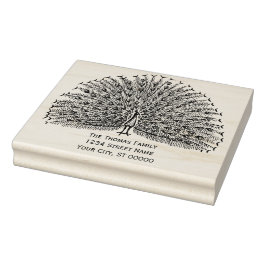 クジャクが羽を見せびらかす#2差出人住所 ラバースタンプ