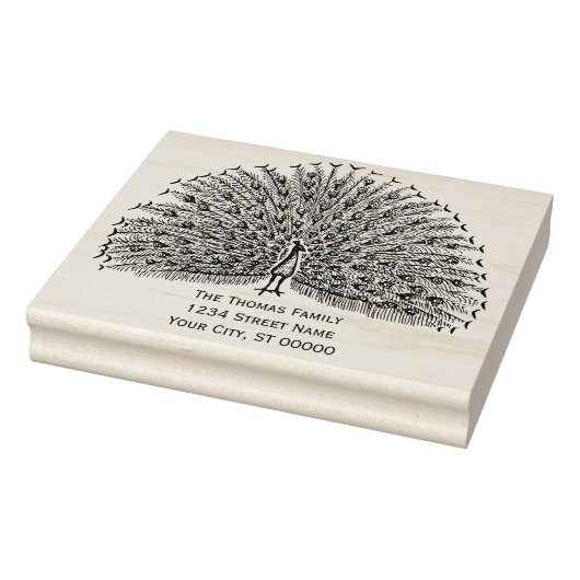 クジャクが羽を見せびらかす#2差出人住所 ラバースタンプ (スタンプ)