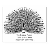 クジャクが羽を見せびらかす#2差出人住所 ラバースタンプ (インプリント)