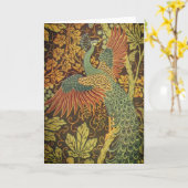 クジャクとオークリーフビクトリアンジャカード カード (黄色い花)