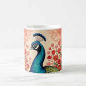クジャクと花 コーヒーマグカップ (中央)