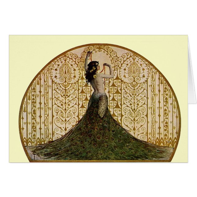 クジャクのスカートをはいた女性 (正面横)