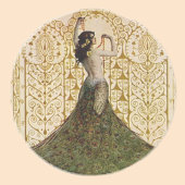 クジャクのスカートをはいた女性 コースター