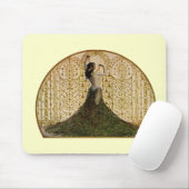 クジャクのスカートをはいた女性 マウスパッド (マウス)