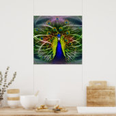 クジャクのドリームキャッチャー ポスター (キッチン)