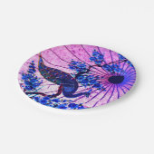 クジャクの和傘 桜 ペーパープレート (アングル)