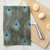 クジャクの尾羽 キッチンタオル (四つ折り)