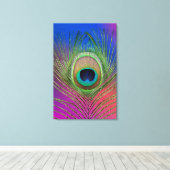 クジャクの尾羽 キャンバスプリント (インサイチュ (ウッドフロア))