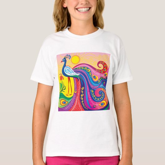 クジャクの日の出 Tシャツ (正面)