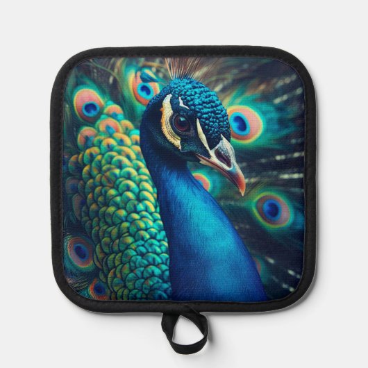 クジャクの横顔 鍋敷き (正面)