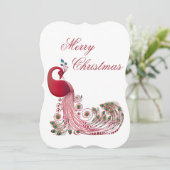 クジャクの美しいクリスマス シーズンカード (スタンド正面)