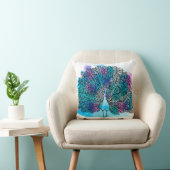 クジャクの美しい手描き鳥は、多くのデットから成る クッション (椅子)