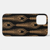 クジャクの羽のぜいたくな模様は継ぎ目なしです。東洋の Case-Mate iPhoneケース (裏面 (横))